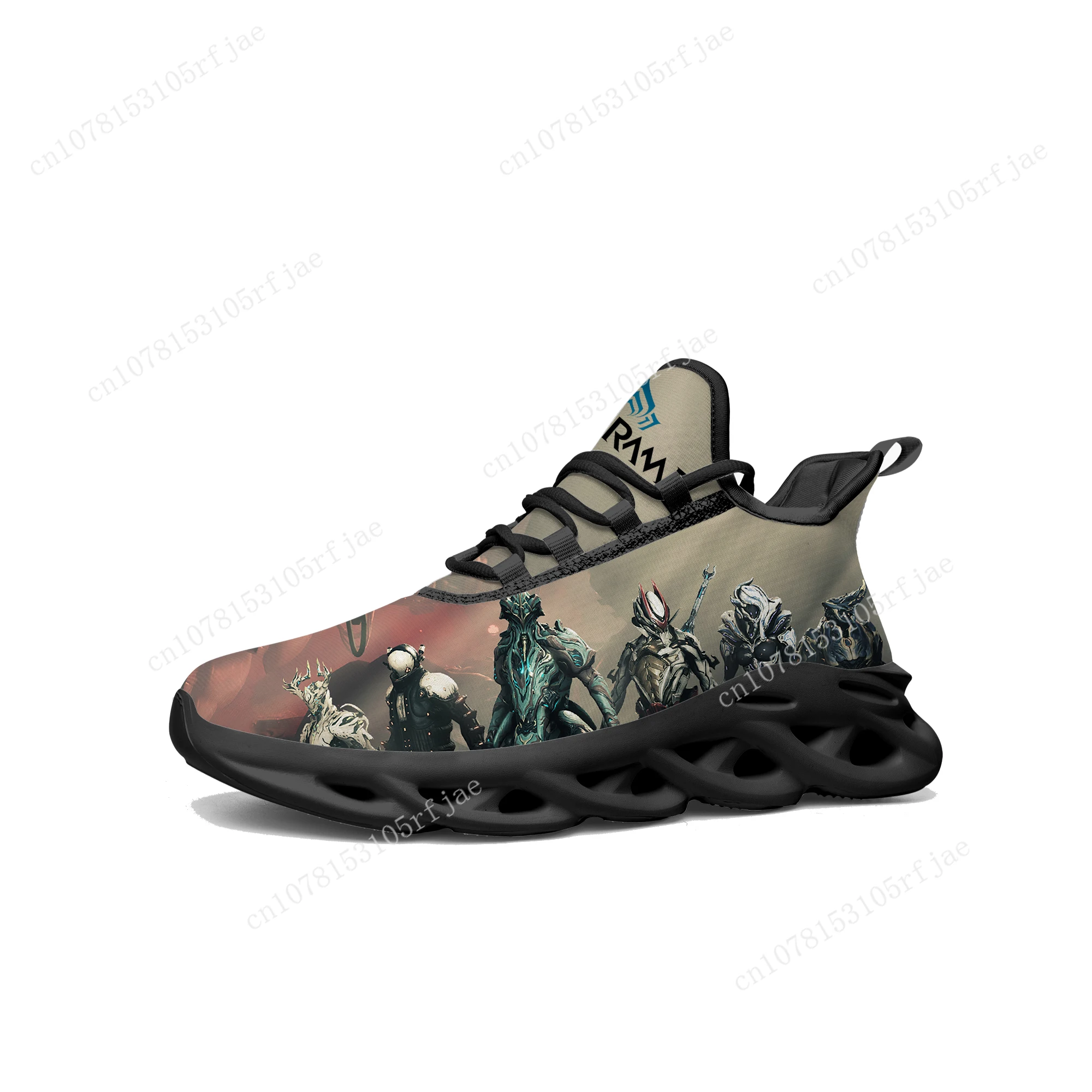 Baskets Warframe de jeu de dessin animé Anime pour hommes et femmes, chaussures de course de sport pour adolescents, chaussures à lacets sur mesure, haute qualité