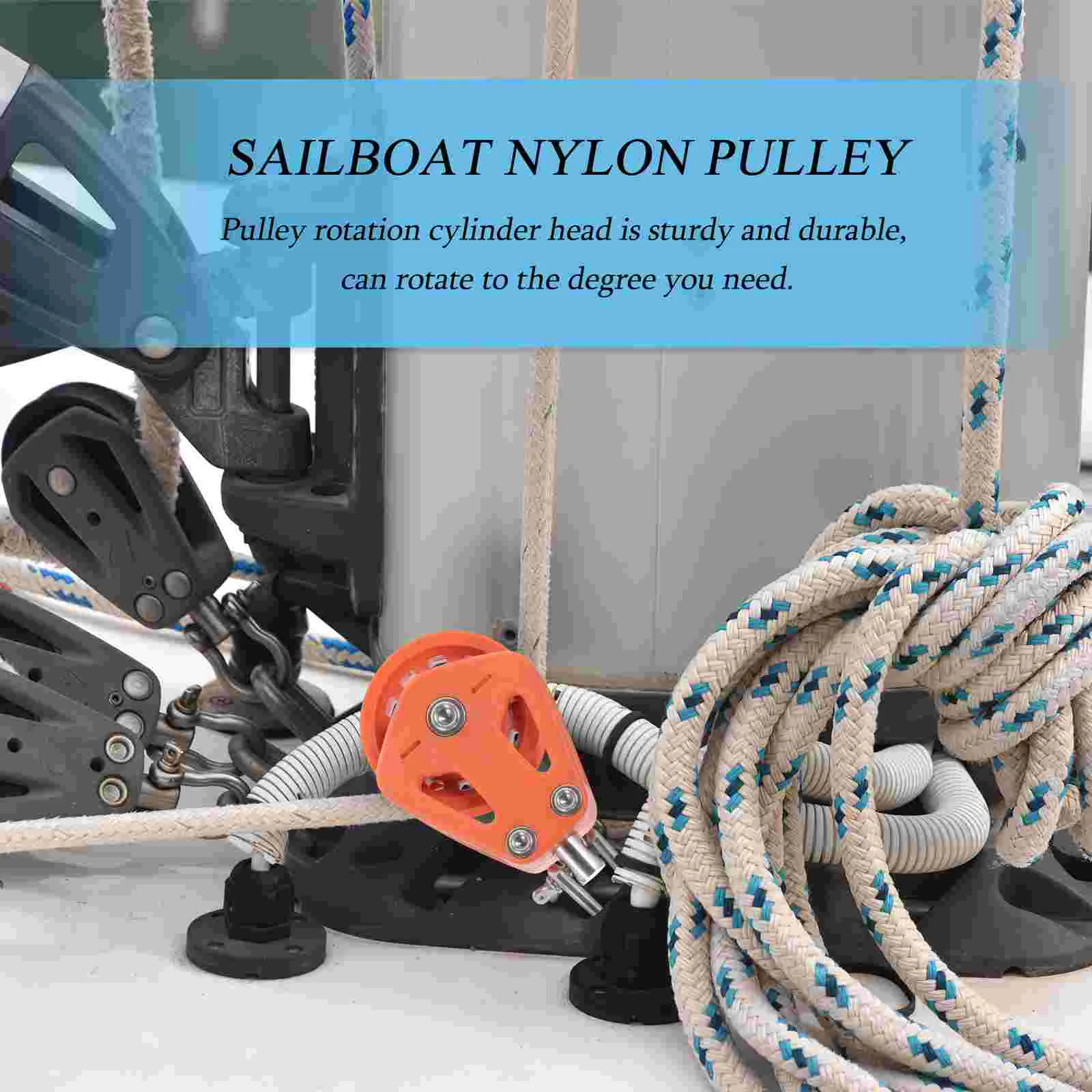 Sailing Pulley Block สแตนเลส Marine ลูกกลิ้งไนลอนเครนยกเครื่องมือหมุนสําหรับเรือใบ Single Ocean