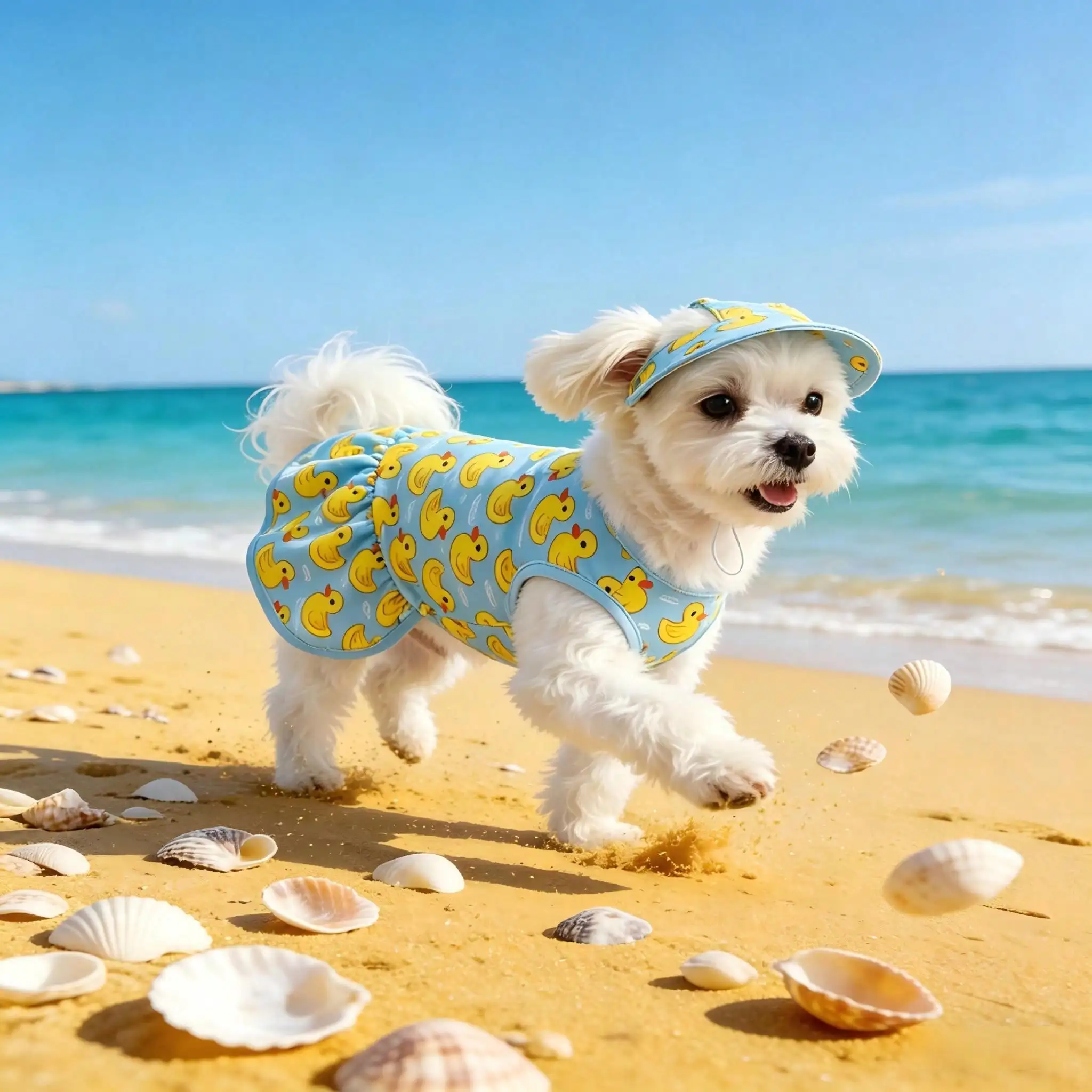 Vestido veraniego con sombrero para perros y gatos pequeños - imagen 5