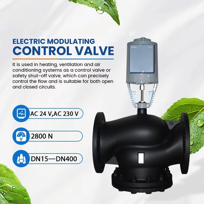 AC24V three-position electro-hydraulic proportional three-way valve IP54 flanged, adjustable flow for industrial pipeline OEM
