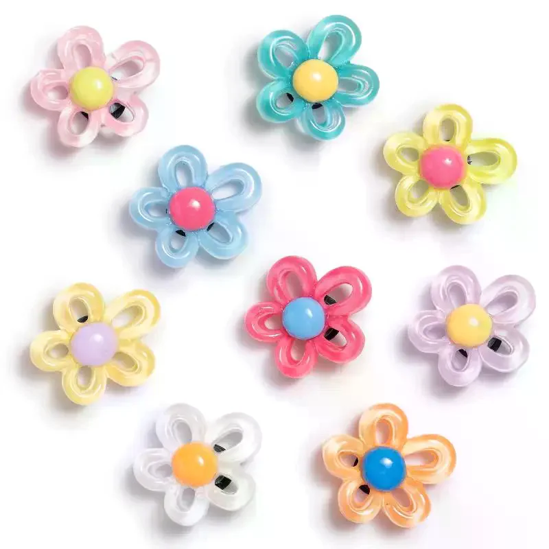9Pcs Flower Shoe Charms For Women Hole Shoe Accessories DIY Shoe Decoration Charms For Summer Sandals Party Favor