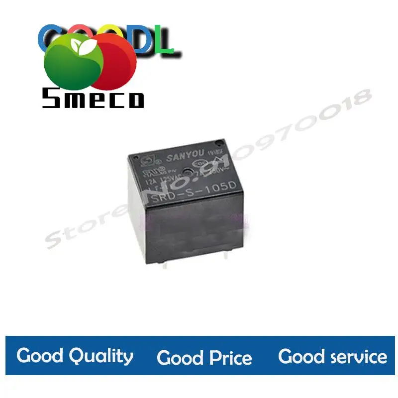 2pcs Power Relay SRD-S-105D 5VDC SRD-S-109D 9VDC SRD-S-112D 12VDC SRD-S-124D 24VDC 12A 5 PINOS DC5V DC12V DC24V 5V 24 12 9V V V