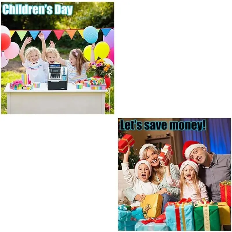X18A-Geschenke für Teenager, Jungen und Mädchen, Geldautomaten-Sparschwein für Kinder, elektronischer Sparsafe mit Atms-Maschine für echtes Geld, Debit-Auto