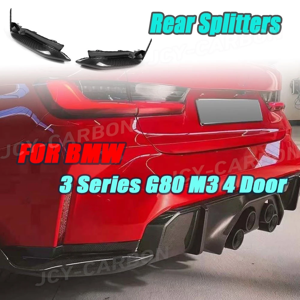 

JCYECF Dry Carbon Fiber Rear Diffuser Spoiler Splitters For BMW 3 Series G80 M3 4 Door 2021+ Rear Bumper Diffuser Splitters