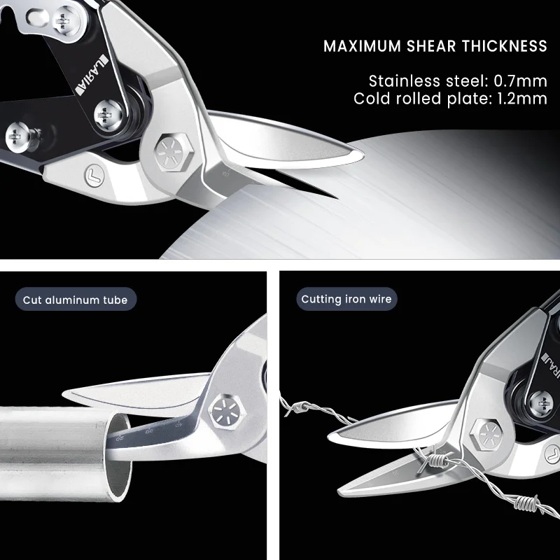AIRAJ 10/12 Inch Aviation Scissor Toughbuilt Metal Sheet Cutting Multifunctional Scissors with Graduated Ruler EDC Hand Tools