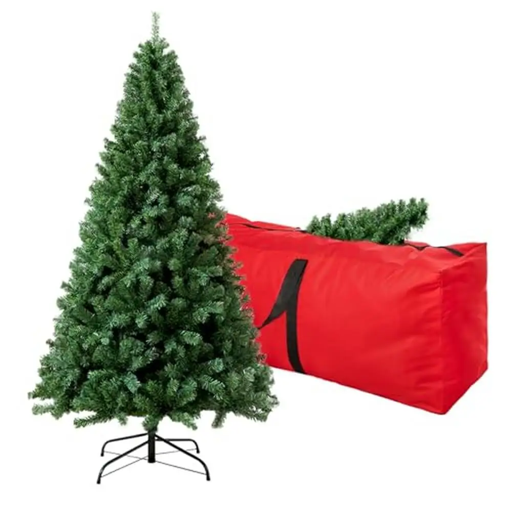 6ft Fake Christmas Tree Premium Spruce Xmas Tree with 1000 Branch Tips & Foldable Metal Base Arbol de Navidad Storage Bag