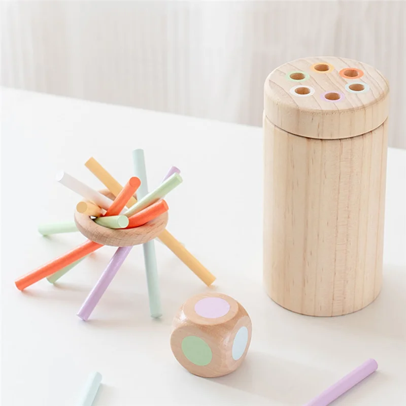 A04F-Kid bâton en bois coloré équilibre éducatif correspondant motricité Fine tri des couleurs sensoriel pour les tout-petits