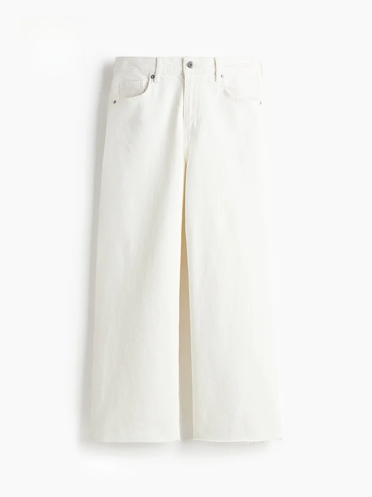 High Waist Wide Leg Jeans Women's Slim Fit Lazy Waed Denim Pants Micro Stretch Cotton Blend High Waist Ladies Jeans