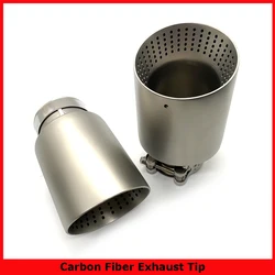 1 Pcs Matte Stainless Steel Car Exhaust Tip System Pipe Universal Exhaust Tip For VW GTI MK7 Golf7 Nozzle 60MM 63mm Muffler Tip