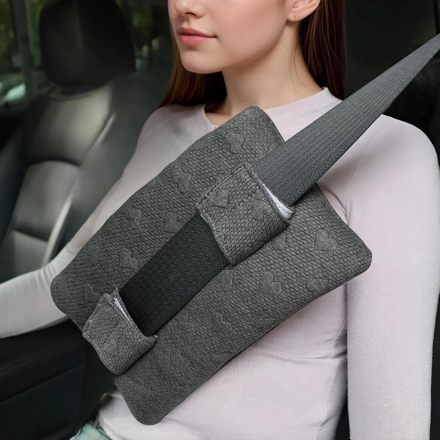 

Seat Belt Pillow for Surgery Recovery, Chemo Port Protector with Ice Pockets, Gifts for Women