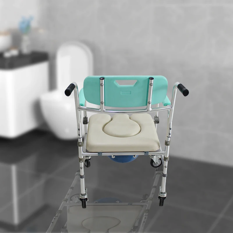 Shower Toilet ChairManual Patient Lift Transfer ChairMobile Nursing Disabled Toilet Chair