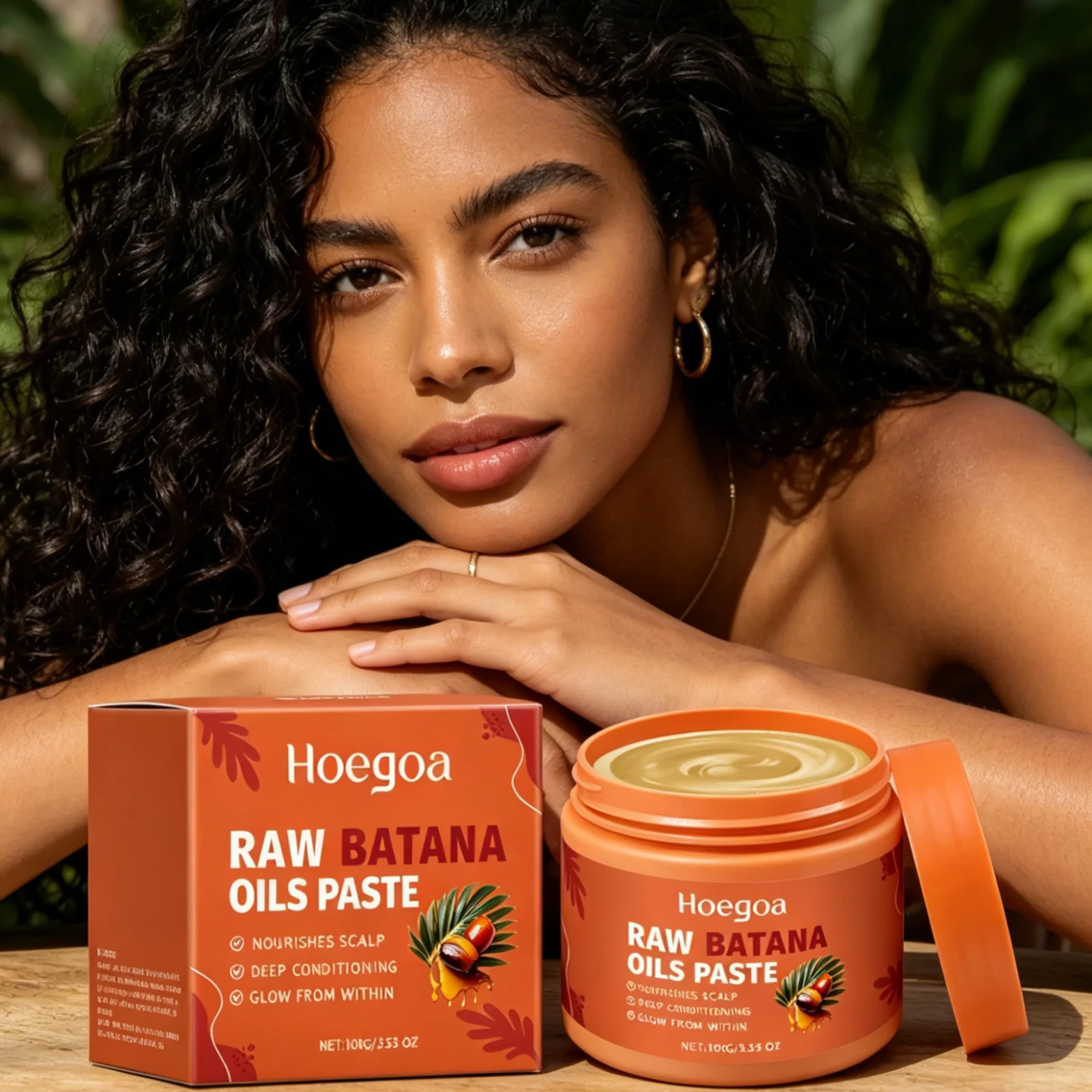 Hoegoa Raw Batana Oil Paste Long Lasting Moisturizing Repair Damaged Hair Smoothing Nourishing Scalp Deep Conditioning Hair Mask