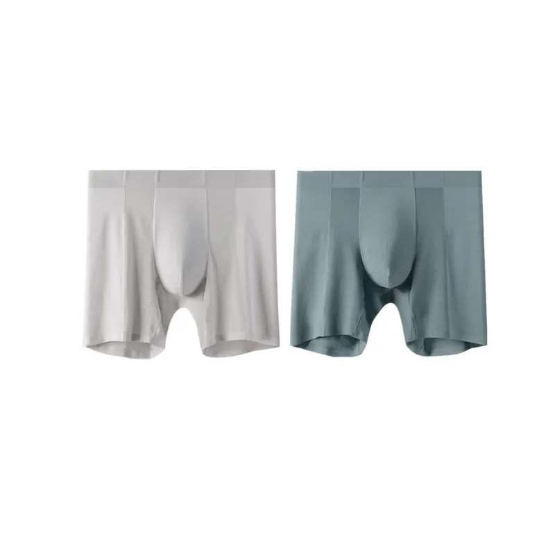 BOWEYLUN, nuevos pantalones antirozaduras sin costuras de Modal de los años 80, ropa interior deportiva de longitud extendida, antibacteriana y transpirable de Color sólido