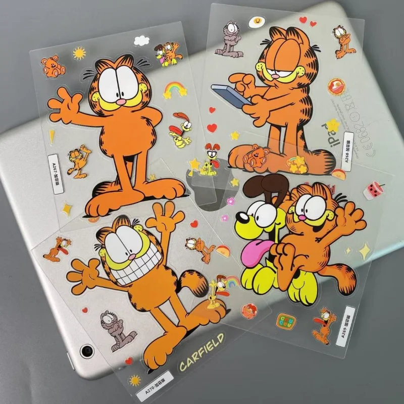 

Гарфилд, прозрачная наклейка с героями мультфильмов, аксессуары для чашки воды для девочек, креативный чехол для телефона, декоративная наклейка, детская игрушка-награда