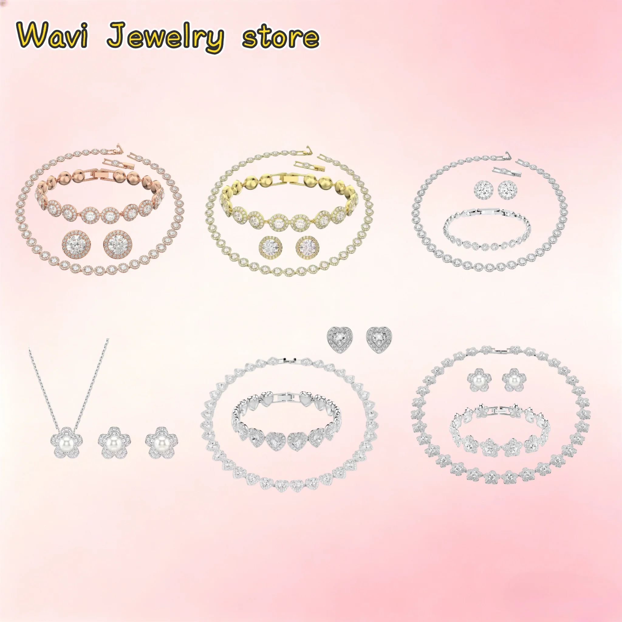 Hot selling 2026  New Series Jewelry Set Luxury  Crystal Necklace Earrings Bracelet Luxury Jewelry Gift