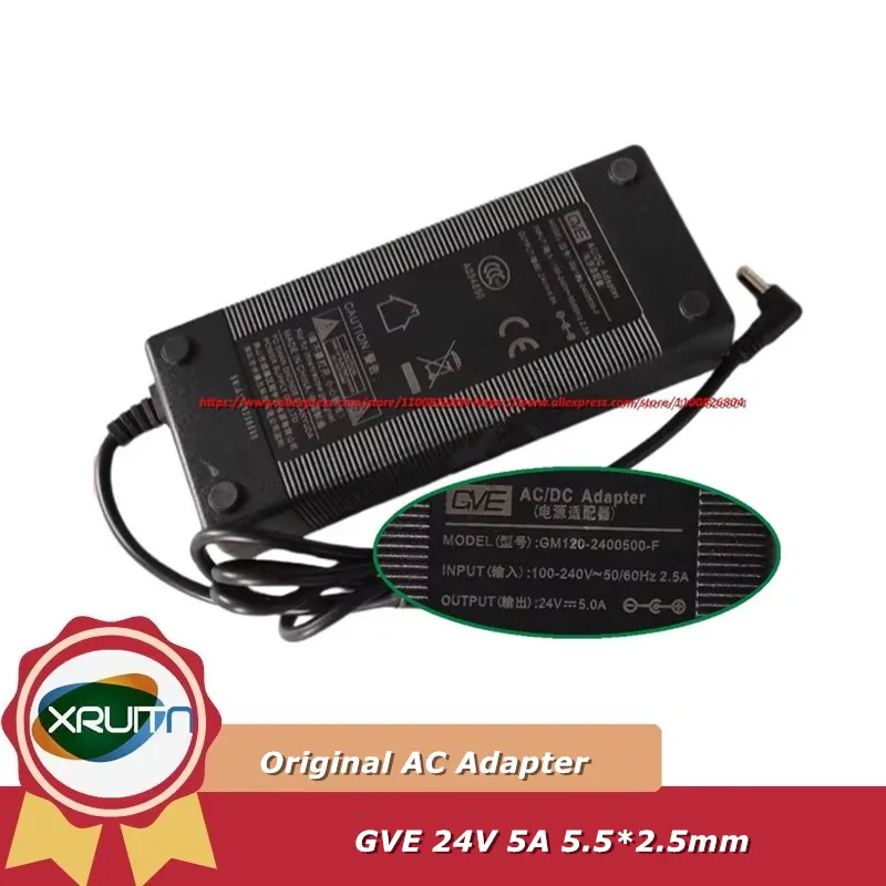 

Genuine GVE GM120-2400500-F 24V 5A 5.5*2.5mm AC/DC Adapter Charger For GM130-2400500-F 120W Power Supply Original