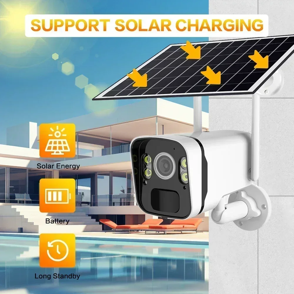 Wifi Solar IP Camera System 5MP EaeeCloud Surveillance Cameras With Wifi 10CH 12.5 Inch Screen Nvr Home Security Two Way Audio