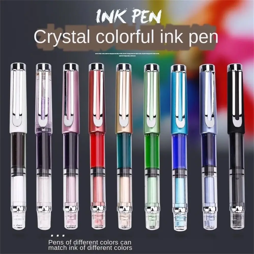 

School Supplies Stationery Transparent Large Capacity EF Nib Business Ink Pens Writing Pen Fountain Pen Piston Fountain Pen
