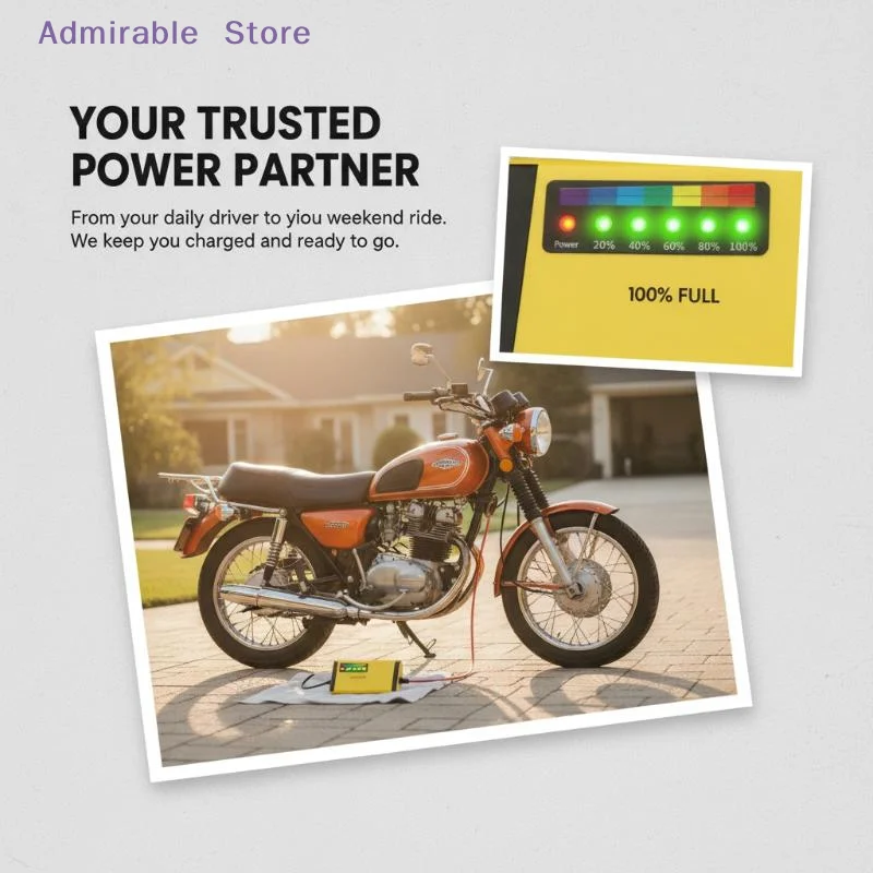 [W]12V Smart Car Battery Charger Universal Plug and Play Easy to Use for Motorcycle Truck Farm Equipment Repair