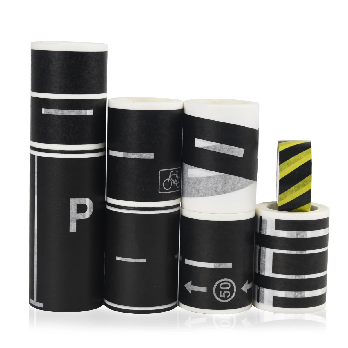8 Rolls/set Creative Traffic Railway Road Washi Tape Adhesive Masking Tape DIY Scrapbooking Sticker Label for Kids Toy Car Play