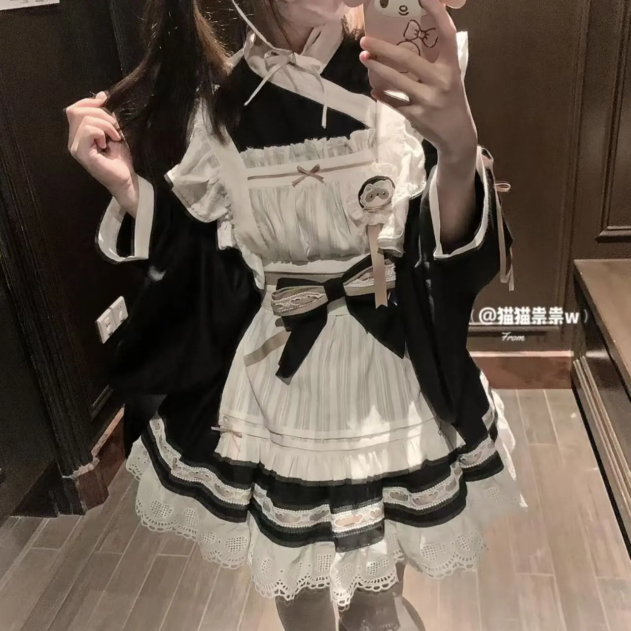 القوطية Y2k هالوين تأثيري معاطف أنثى أنيمي الحلويات لوليتا حفلة فساتين صغيرة اليابانية Kawaii لوليتا فستان خادمة مجموعة النساء #1