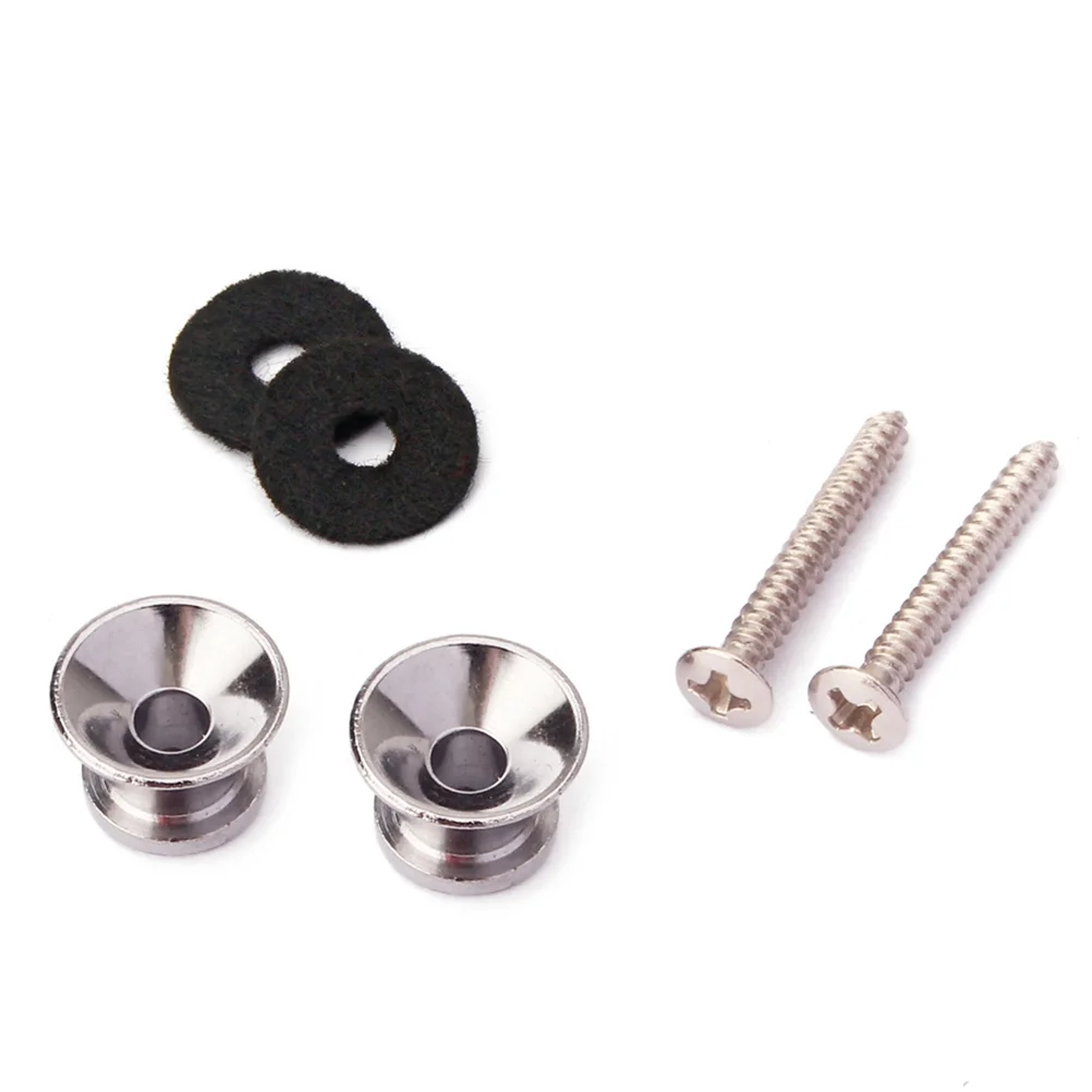 

Metal Guitar Strap Lock Strap Buttons Strap Hook Buttons with Mounting Screws for Electric Acoustic Guitar Bass Replacement (Sil