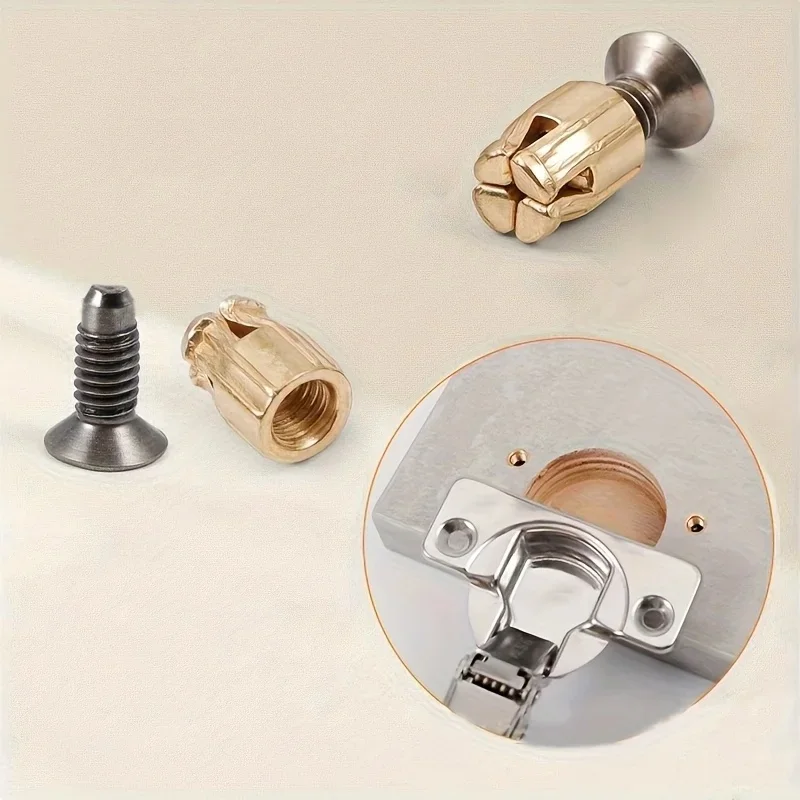 25pcs Hinge Repair Inserts, Reusable Fastener Inserts for Cabinet & Furniture Door Repair, Solid Wood Door Reinforcement Kit