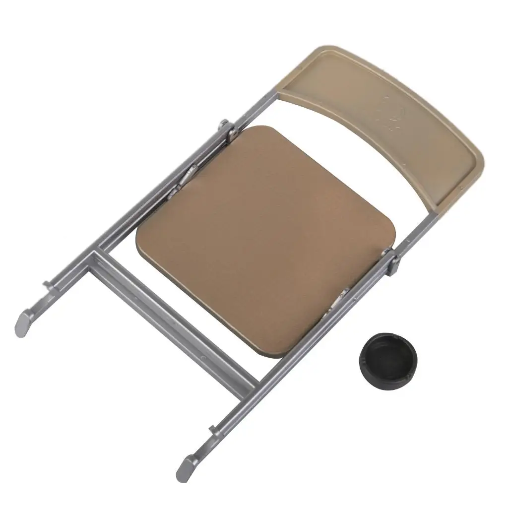 MagiDeal 1/6 Scale Miniature Folding Chair with Ashtray for Dolls Acc Dollhouse Living Room Yard Beach Furniture Decoration