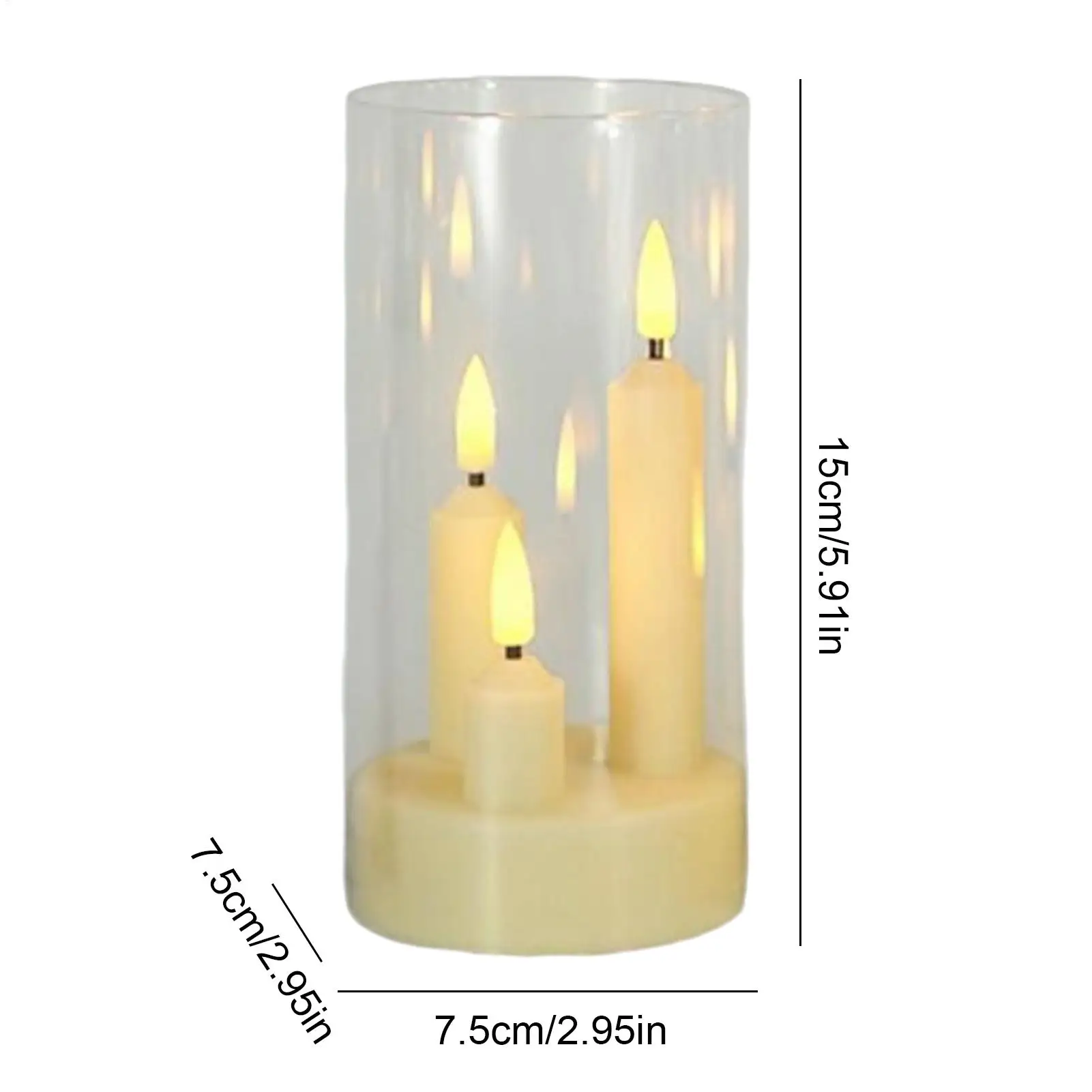 شموع عديمة اللهب مع عاكس الضوء عن بعد LED شموع وامضة أضواء زخرفية لرف المكتب وغرفة النوم والمكتب الداخلي