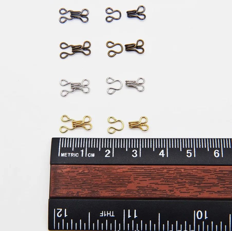 100sets/pack 0# Mini Invisible Bra Underwear Sewing Hooks Eyes Metal Buckle Button Collar Doll Clothing Sweater Accessories