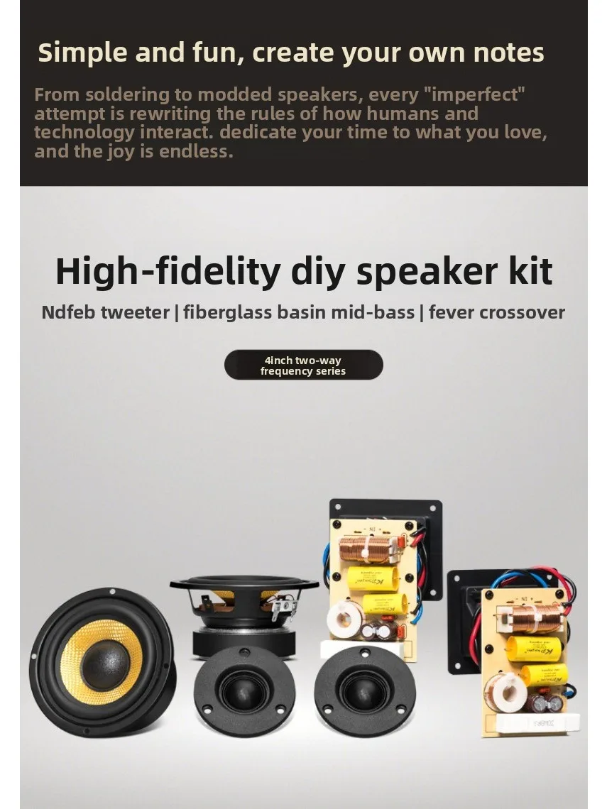 4-Zoll-Lautsprechergehäuse Passives Regal-HiFi-DIY-Kit für Heimkino-Surround-Sound-System; 2 Stück/Paar – Detail 2
