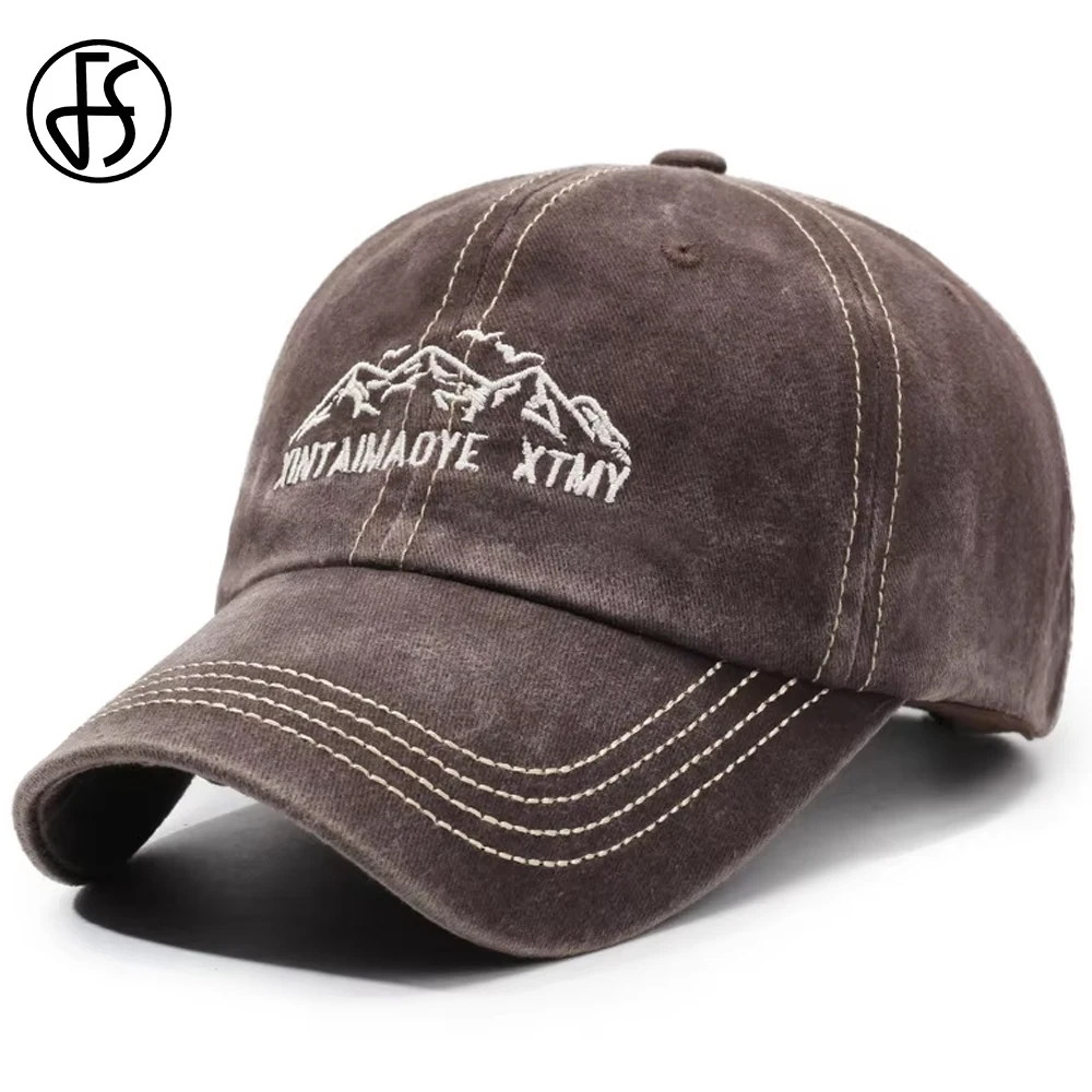 

FS 2025 Winter Brown Brand Baseball Cap For Men Vintage Streetwear Trucker Hats High Quality Cotton Women Hat Bone Masculino