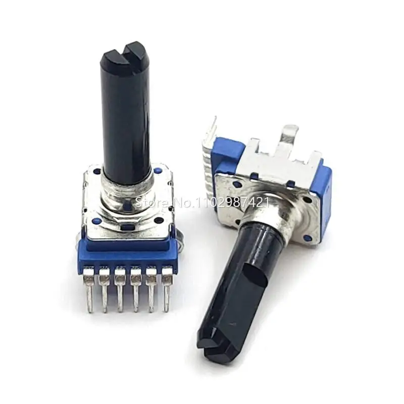 2 Piece RK12 Type Double B10K B20K B50K B100K Electronic Organ Speaker Audio Volume Adjustment Potentiometer 6 Pin Handle 23.5MM