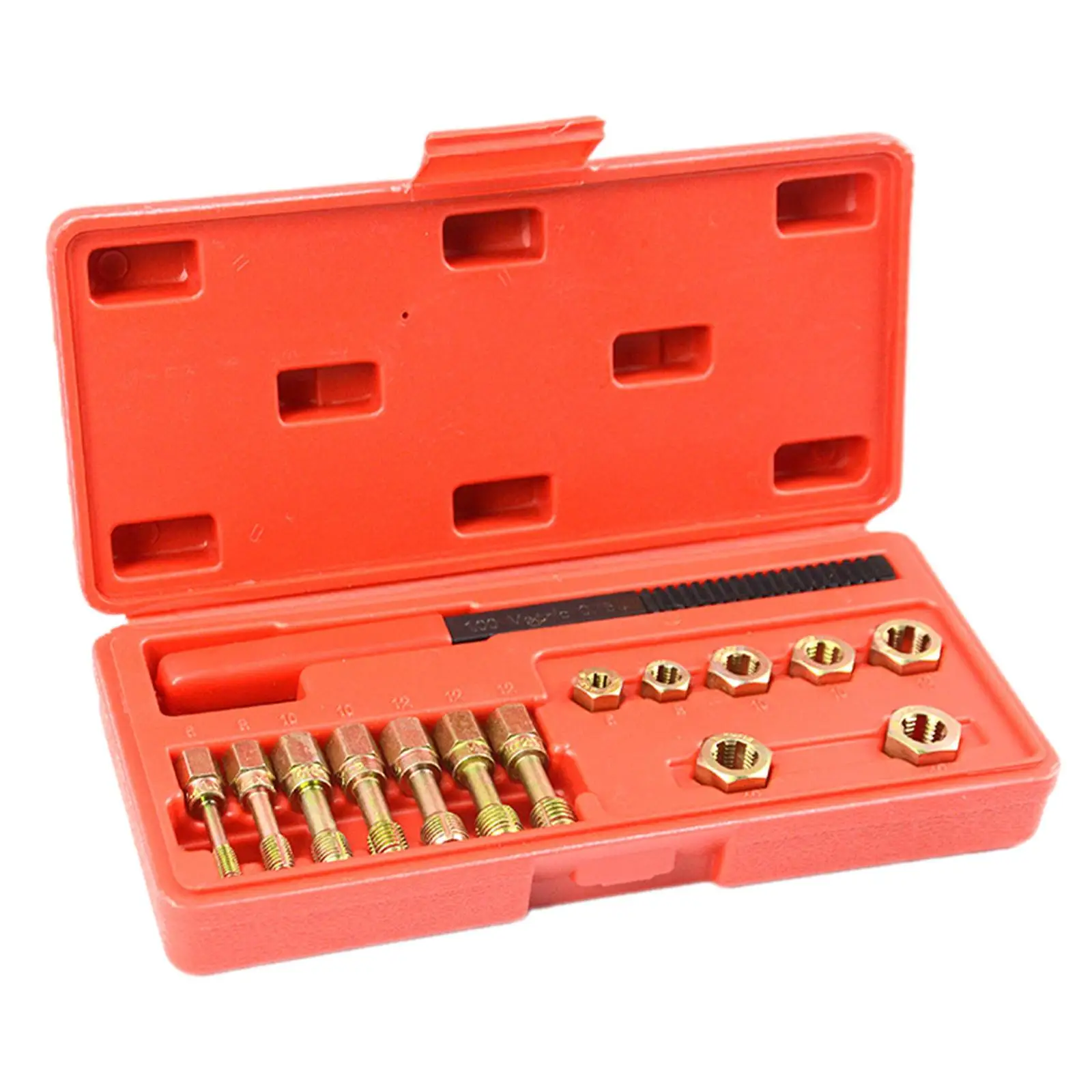 15Pcs with Storage Case Multipurpose Auto Repairing Practical Hand Tool Set Generic Axle Spindle Rethreading Tool Thread Chaser