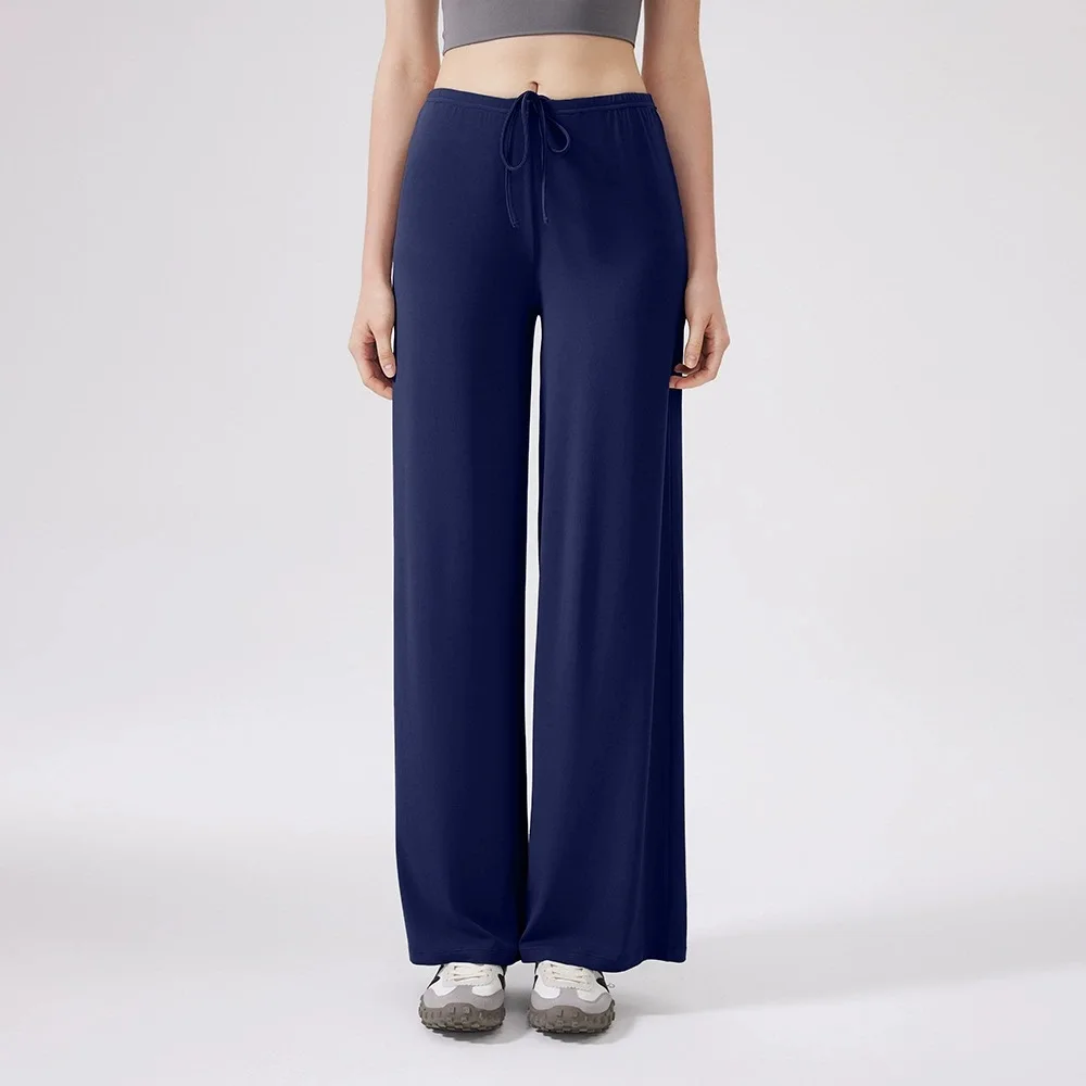 Women's Buttery Soft Wide Leg Yoga Pants - Elastic Waist, Cooling Breathable, Natural Drape Straight Leg Workout Pants