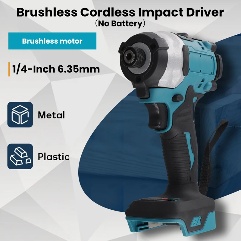 

A48I Бесщеточный аккумуляторный ударный шуруповерт 1/4 дюйма 6,35 мм Шестигранный ударный шуруповерт с высоким крутящим моментом 220 Н. М с регулируемой скоростью для 18 В