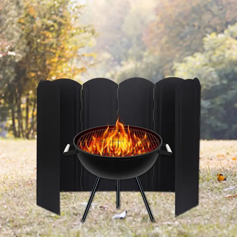 

30/40/50/60cm Folding Camping Stove Windshield 8 Plates Outdoor Stove Windscreen Portable Camping Cooker Stove Windshield