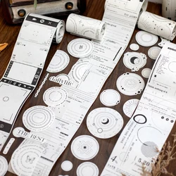 Mr. Paper-rollo de cinta de papel Kraft blanco, 5 estilos, 200cm, cinta adhesiva decorativa para Collage de álbumes de recortes DIY
