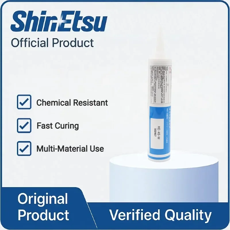Shin-Etsu KE-45T/W/B/G/R 330ml One-Component RTV Adhesive, Multiple Colors, Industrial Use, Wide Temperature Range, Non-Reactive