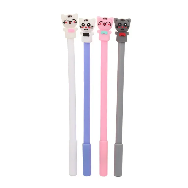 A 50PCS Creative Kitten Gel Pen Cute Stationery Cartoon Cat Water Pen Office Supplies Signature Pen Kawaii School Supplies