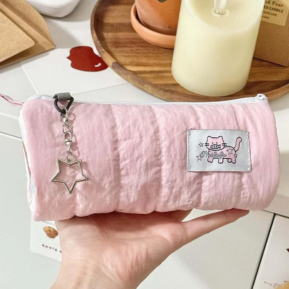 Sac de rangement créatif et mignon pour stylo en rouleau crème, sac à fermeture éclair, adapté à la papeterie, petits objets, 1 pièce