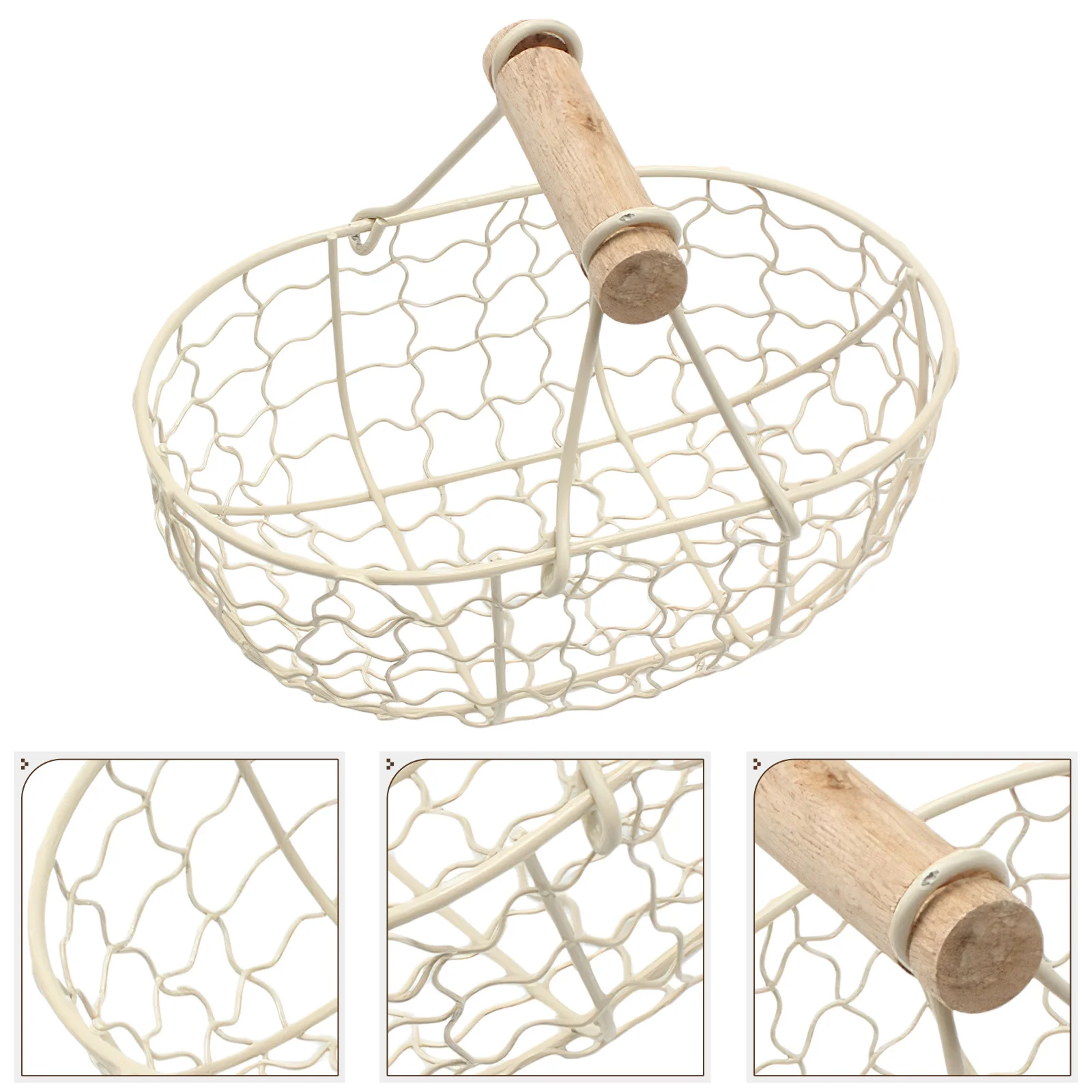 

1Pcs Retro Style Decorative Storage Basket Iron Kitchen Fruit Bread Breadholder Household Desktop Organizer Retro Style Basket