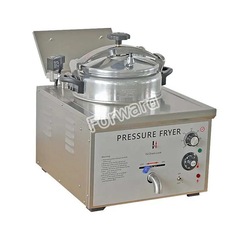 16L Counter Top Commercial Pressure Fryer Fried Chicken Machine Chicken Pressure Fryer Food Chips Potato Chicken Oven Fryer