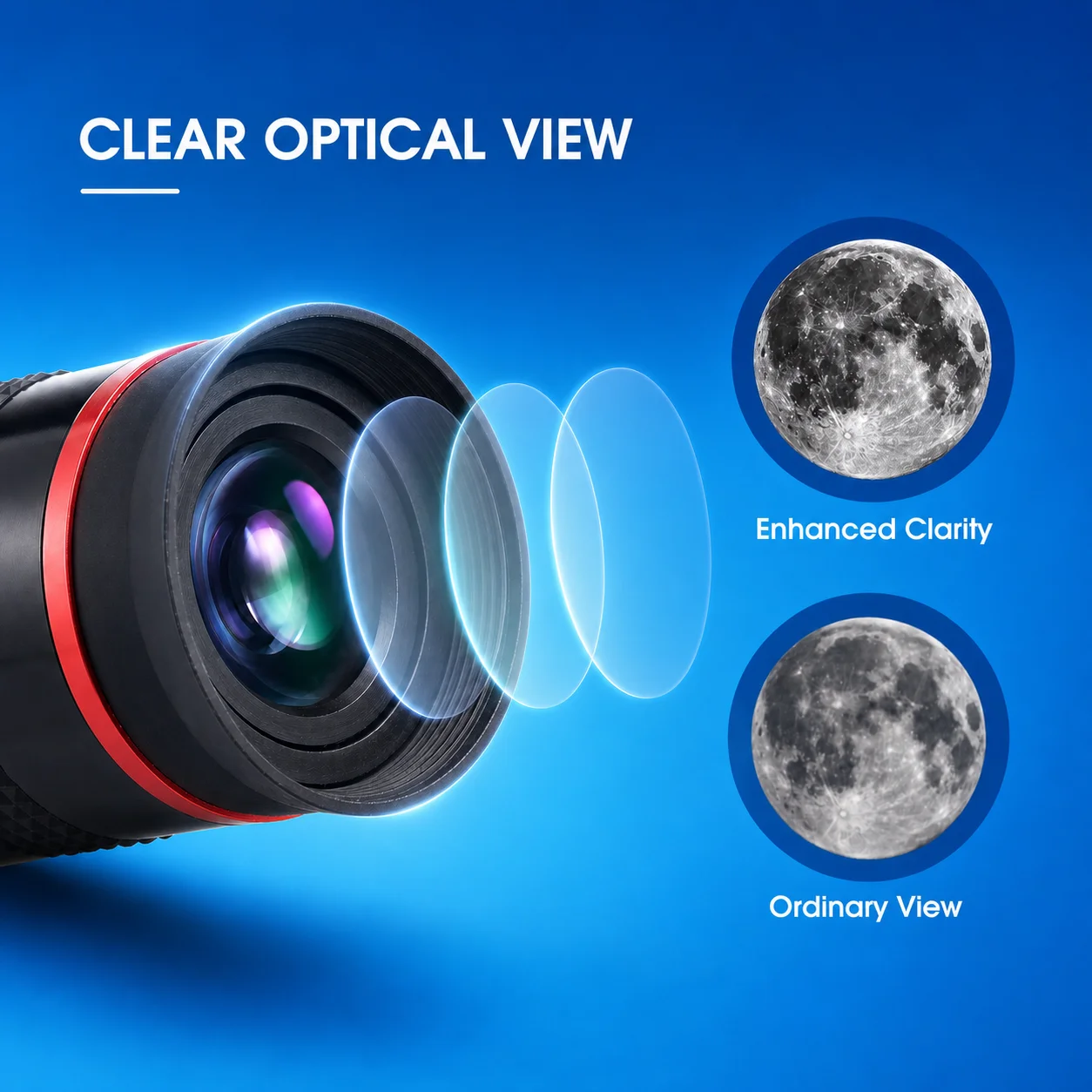 68-Grad-Ultraweitwinkel-Teleskopokular 6mm 15mm Planetenobjektiv für astronomische Teleskope und Monokular-Zubehör – Detail 5