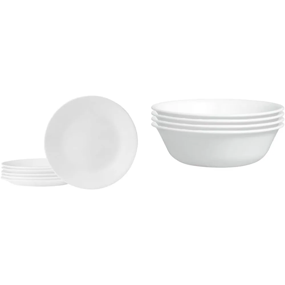 

Набор тарелок для салата и закусок Corelle Vitrelle из 6 предметов с трехслойным стеклом и Vitrelle, миски для супа/зерновой начинкой на 18 унций, набор из