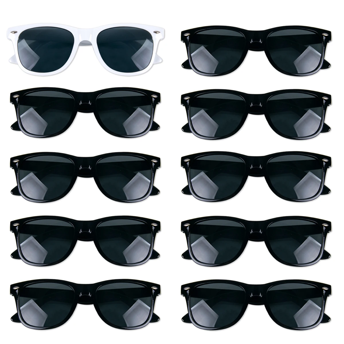 8-12pairs Zwart Vierkant Frame Zonnebril voor Vrouwen Mannen Bruid en Bruidegom Foto Bril Bruids Douche Vrijgezellenfeest decoratie