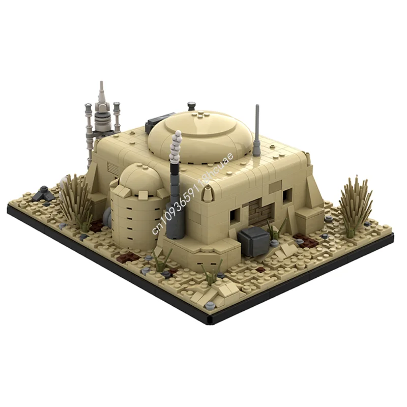 

932 шт. MOC научно-фантастический фильм (ЗВЕЗДЫЙ БАТЛ) Оби-Вана хижина на Татуин серии строительные блоки модель фестиваль подарочная игрушка для мальчика