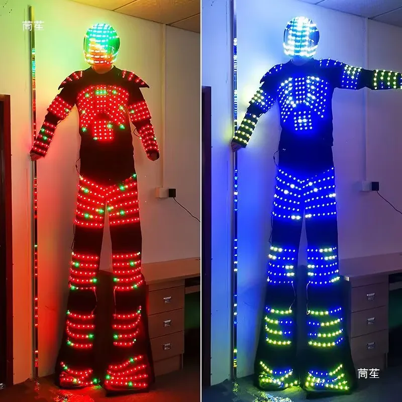 LED Light costume  Stage costumes Luminous robot clothes LED Dance suit Glowing iluminated costume