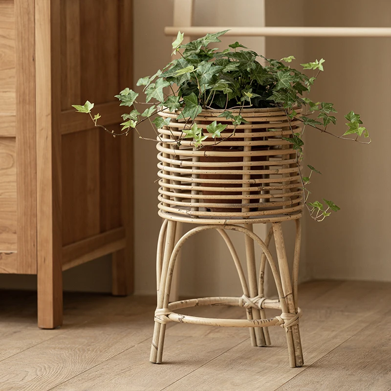 nordic-style-wicker-plant-stand-indoor-balcony-green-ivy-flower-pot-stand-floor-mounted-bamboo-woven-plant-holder-simple-design