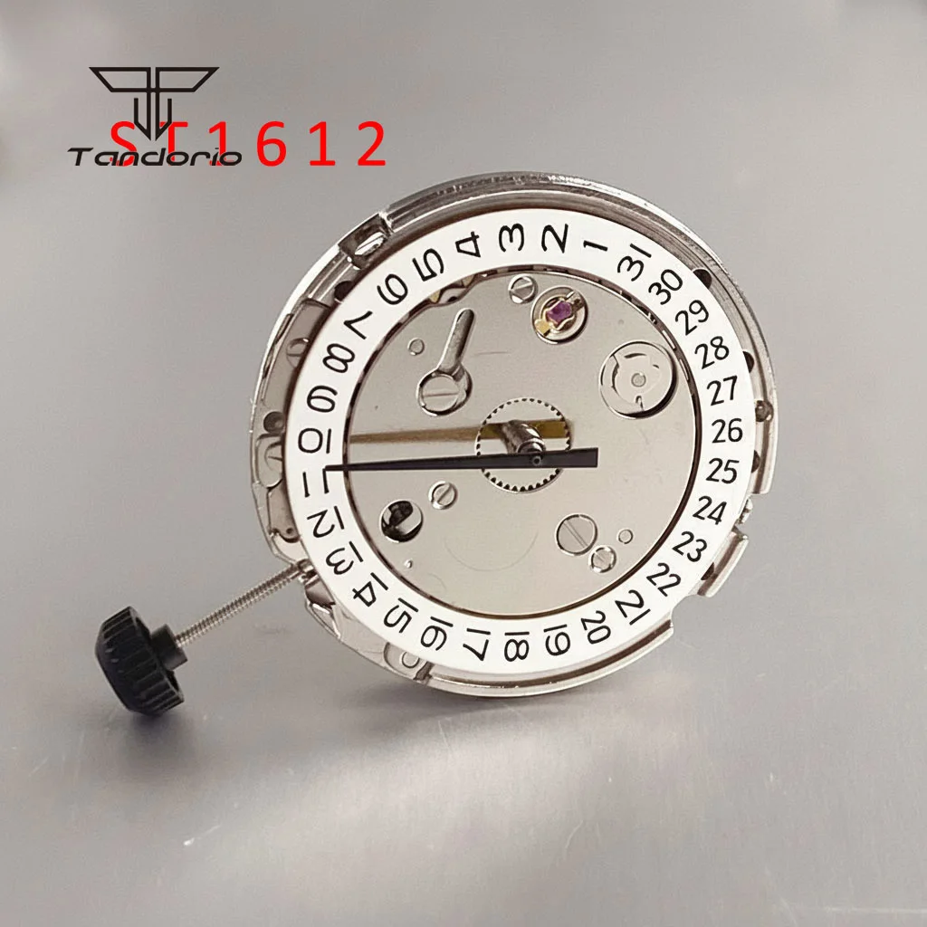ST1612 Mechanical Automatic Watch Movement 21600VPH High Accuracy 21 Jewels Sea-gull Mechanism White Date Wheel Wristwatch Parts